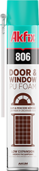 Akfix 806 Door & Window PU Foam – Pěna pro dveře a okna s nízkou expanzí, 750 ml